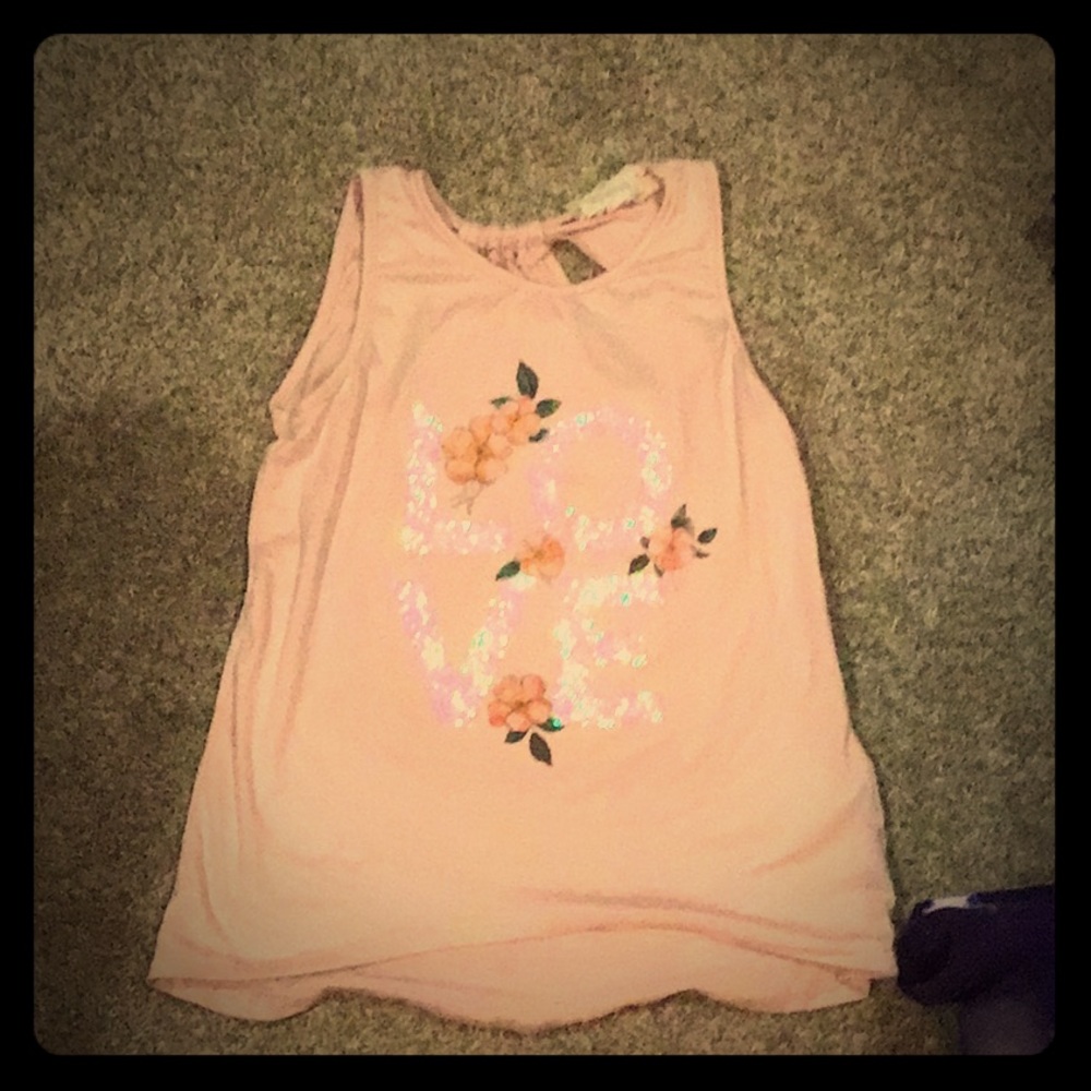 Peach and Pink “LOVE” Tank Top